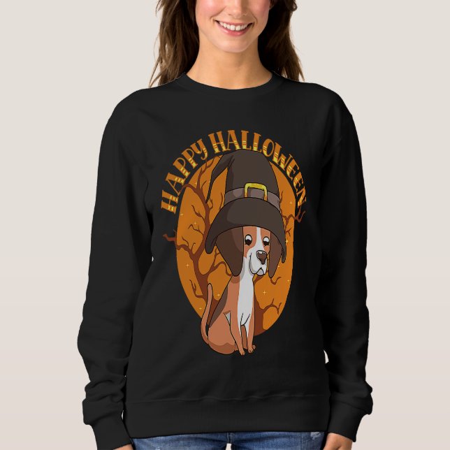 Sweatshirt Happy Halloween Beagle Witch Dog  Animal Halloween (Devant)