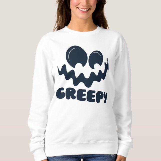 Sweatshirt Happy Halloween Déplaisant drôle visage (Devant)