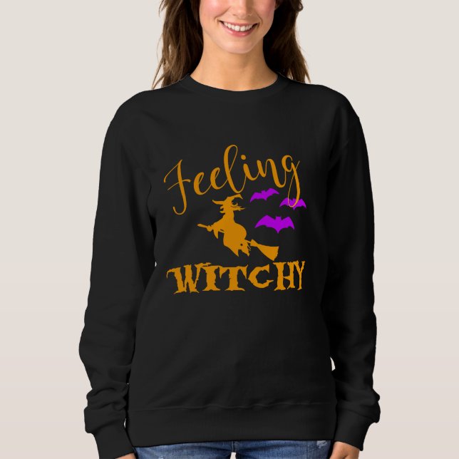 Sweatshirt Happy Halloween Feeling Witchy (Devant)