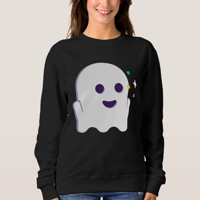 Sweatshirt Happy Halloween Ghost (Devant)