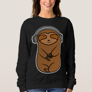 Sweatshirt Happy Headphones Sloth