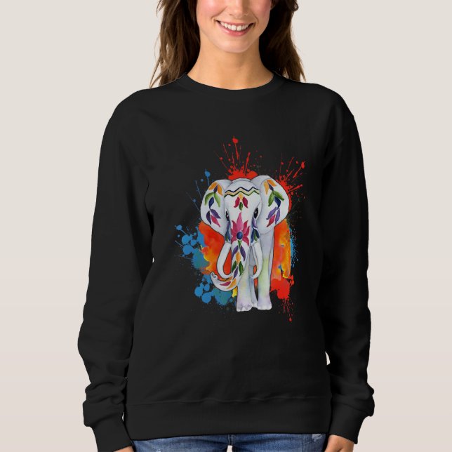 Sweatshirt Happy Holi Colours Inde Hindu Spring Elephant Holi (Devant)