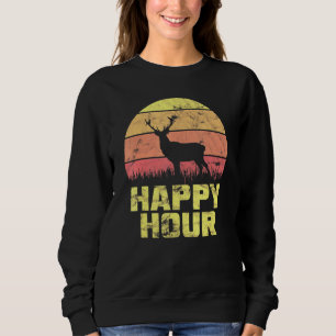 Sweatshirt Happy Hour Deer Sunset Chasse 1