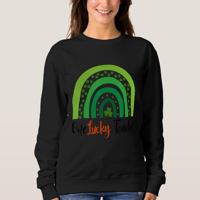 Sweatshirt Happy Jour de la Saint Patrick mignon Un Professeu (Devant)