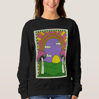 Sweatshirt Happy Mushroom Psychedelics Rainbow