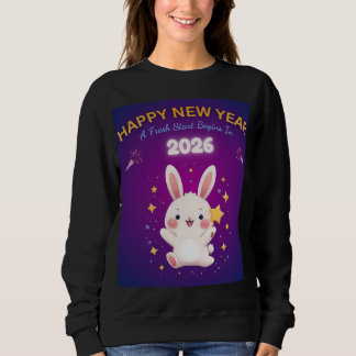 Sweatshirt Happy New Year 2026 – Cute Bunny