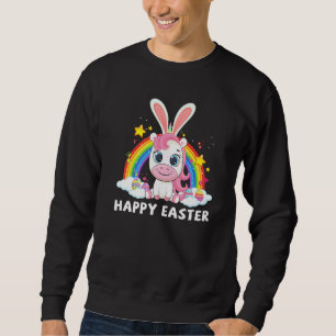 Sweatshirt Happy Pâques mignonne Unicorne portant le bandeau 