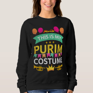 Sweatshirt Happy Purim Costume Idea Cute Mask Hébreu Juif H