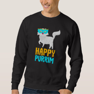 Sweatshirt Happy Purim Costume Idée drôle Chat Hébreu juif H