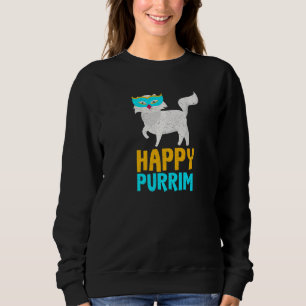 Sweatshirt Happy Purim Costume Idée drôle Chat Hébreu juif H