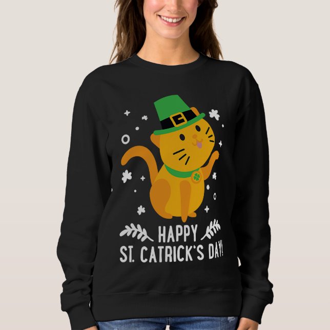 Sweatshirt Happy St Catrick's Day  Cute Cat St Patricks Day 2 (Devant)