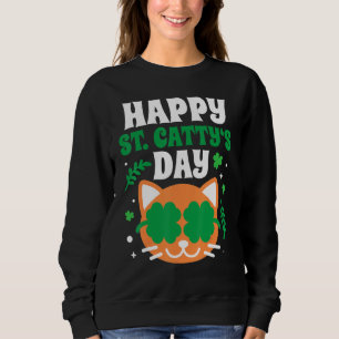 Sweatshirt Happy St Catty S Day Funny Cute Cat St patrick Da
