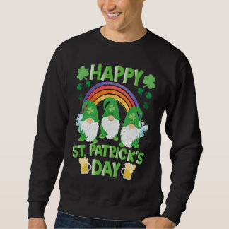 Sweatshirt Happy St Patrick's Day Three Gnome Irish Shamrock