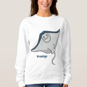Sweatshirt Happy stingray fish cartoon illustration