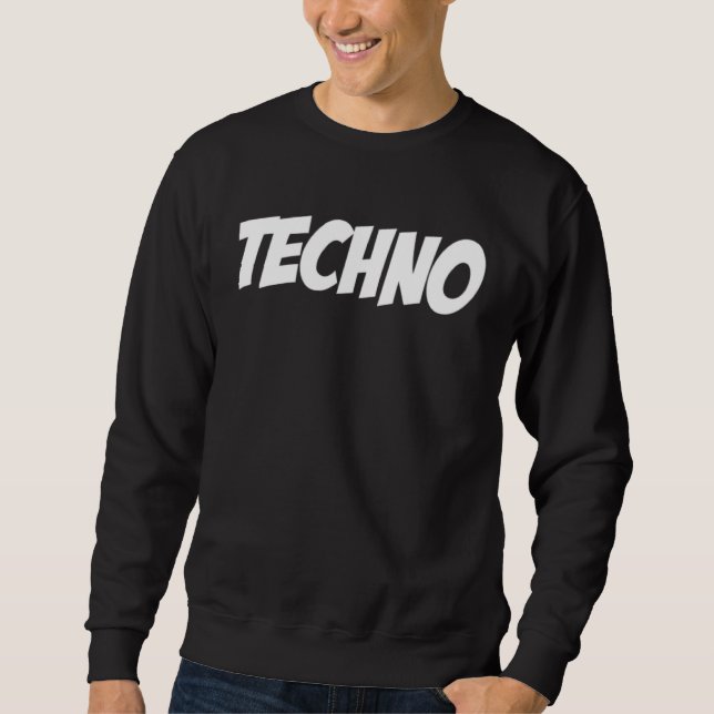 Sweatshirt Happy Techno lettering  Acid Techno Techno Festiva (Devant)