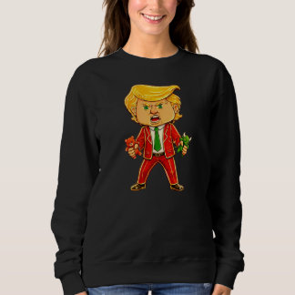 Sweatshirt Happy Trump Funny Trump Bull Bear Trump Meme Chibi