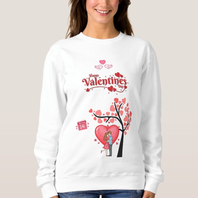 Sweatshirt Happy Valentine’s Day – Romantic Couple (Devant)