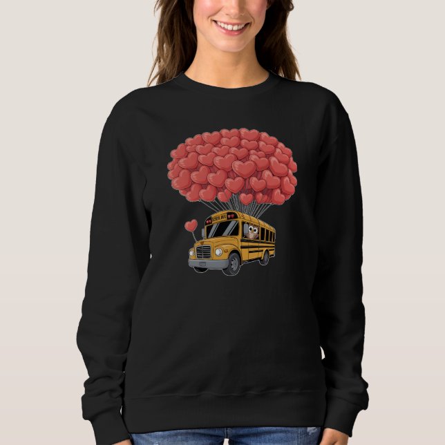Sweatshirt Happy Valentine's Day Bus with Owl (Devant)