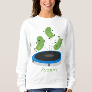 Sweatshirt Haricots verts mignons sur dessin animé trampoline
