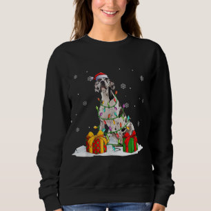 Sweatshirt Harlequin grand Danois Noël Arbre Lumières Xmas Pa