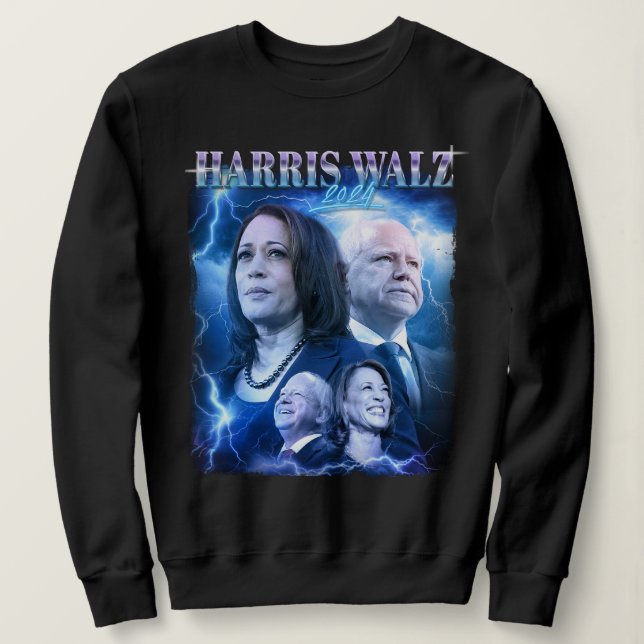 Sweatshirt Harris Walz 2024 Retro 90s Style (Design devant)