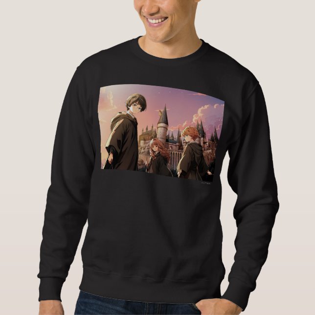 Sweatshirt HARRY POTTER™ Hermione & Ron HOGWARTS™ Scène d'Ani (Devant)
