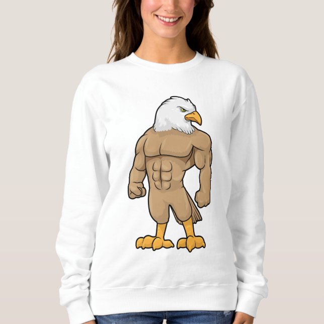Sweatshirt Hawk en Bodybuilder avec six pack (Devant)