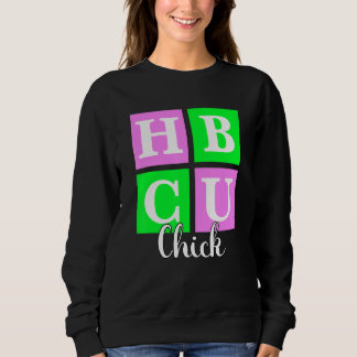 Sweatshirt HBCU Chick Pink and Green Blocks Love