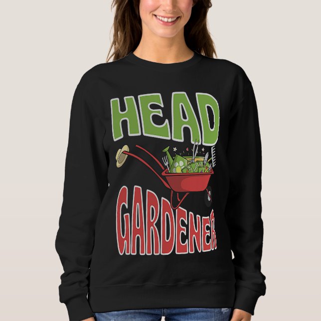Sweatshirt Head Gardener Cute Summer Wheelbarrow Vegetable Ga (Devant)