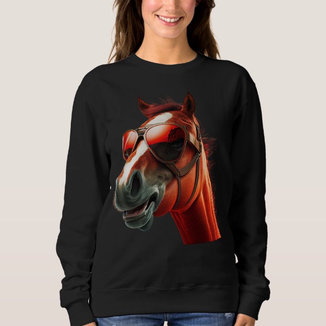 Sweatshirt Head Horses  Humorous Sunglasses  1 (Devant)