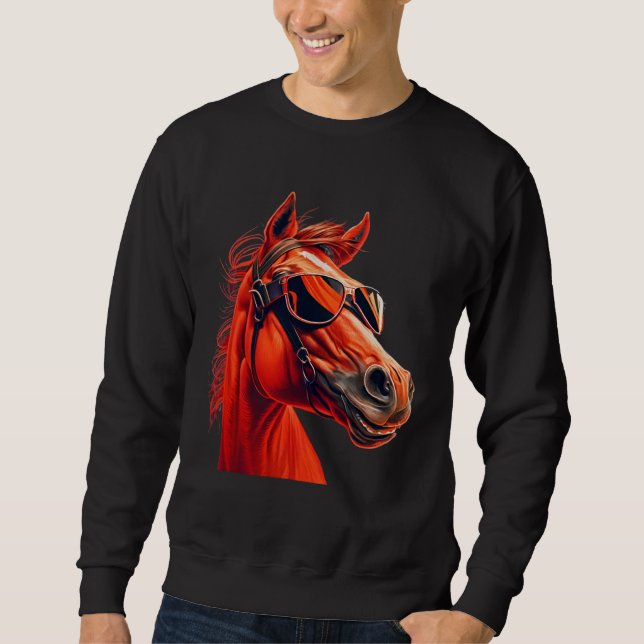 Sweatshirt Head Horses  Humorous Sunglasses  2 (Devant)