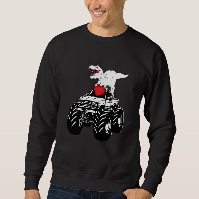 Sweatshirt Heart Dino Valentine's Day Monster Truck Date Sing (Devant)