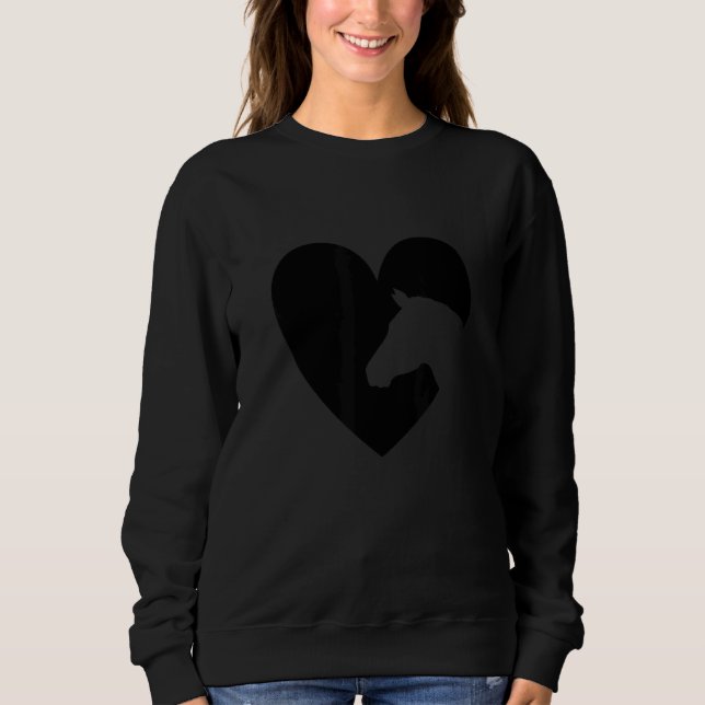 Sweatshirt Heart Graphic Horse Lover Equestrian Rider Horses  (Devant)