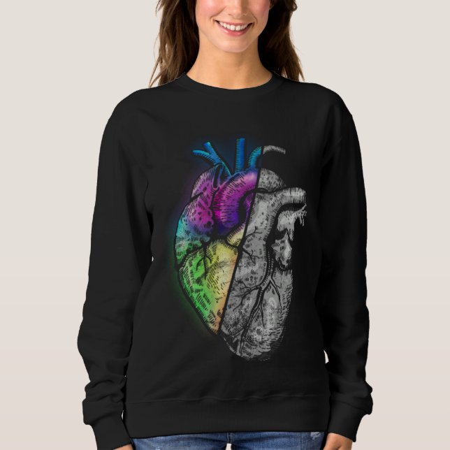 Sweatshirt Heart in Half With You And Without You Love and (Devant)