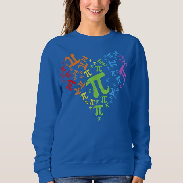 Sweatshirt Heart Pi Day Funny Enseignant En Mathématiques Gra (Devant)
