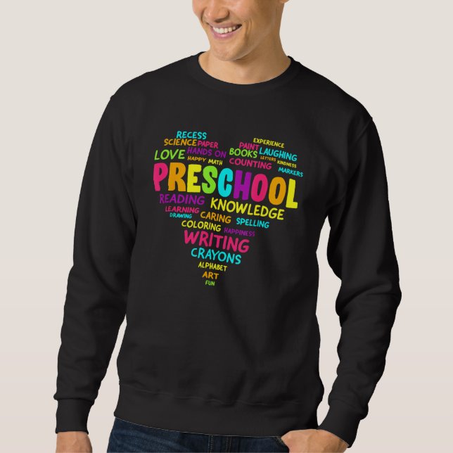 Sweatshirt Heart Preschool Team Teacher Student Back To Schoo (Devant)