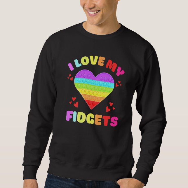 Sweatshirt Heart Push Pop It Game Board Fidget Jouet Enfants  (Devant)