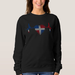 Sweatshirt Heartbeat République dominicaine Drapeau Républiqu
