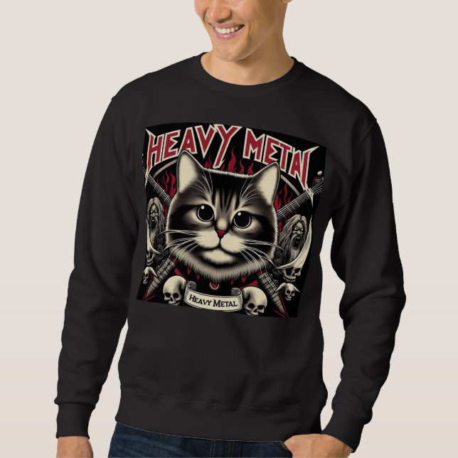 Sweatshirt Heavy Metal Cat (Devant)