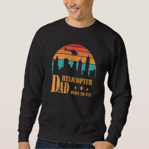 Sweatshirt Hélicoptère papa Retro Vintage Hélicoptère pilote 