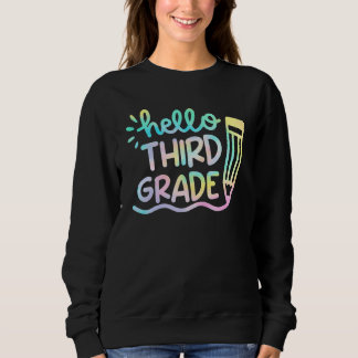 Sweatshirt Hello 2nd Grade Tie Dye Teachers Kids Back To Scho