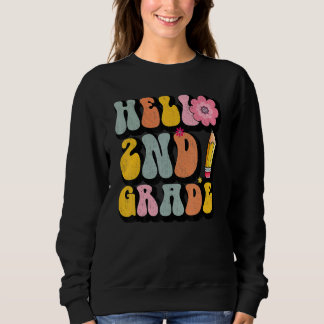 Sweatshirt Hello 2nd Second Grade Vintage Back To School Girl