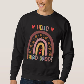Sweatshirt Hello 3rd Grade Rainbow Teachers Kids Back To Scho