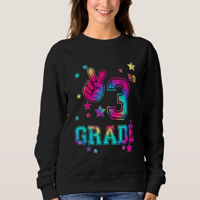 Sweatshirt Hello 3rd Grade Tie Dye First Day Of School Back S (Devant)