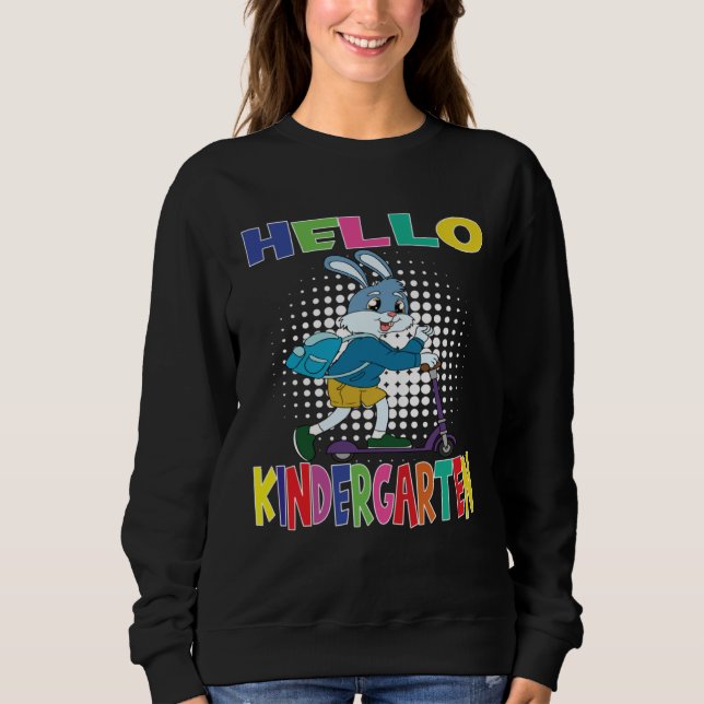 Sweatshirt Hello Kindergarten Rabbit With Scooter (Devant)