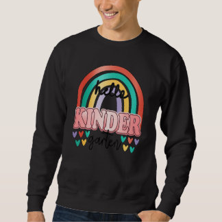 Sweatshirt Hello Kindergarten Retro Rainbow Teacher Girl Back