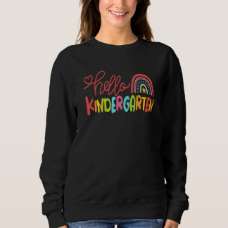 Sweatshirt Hello Kindergarten School Teacher Kids Funny Back 