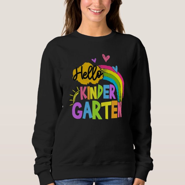 Sweatshirt Hello Kindergarten Team Kinder Back To School Teac (Devant)