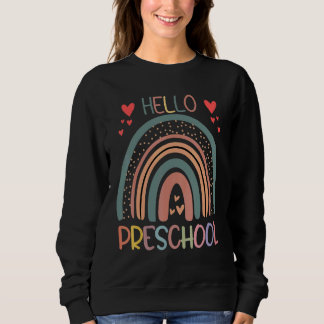 Sweatshirt Hello Preschool Rainbow Teachers Kids Back To Scho