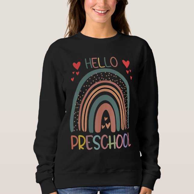 Sweatshirt Hello Preschool Rainbow Teachers Kids Back To Scho (Devant)